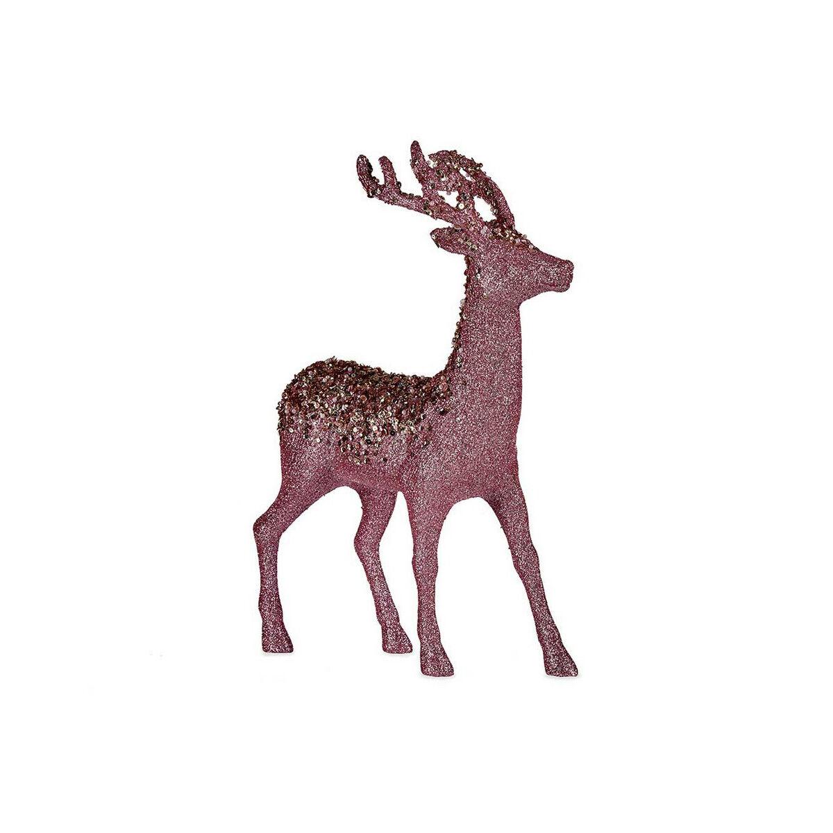 Krist+ Julerensdyr - Pink/gylden juledekoration 15 × 45 × 30 cm