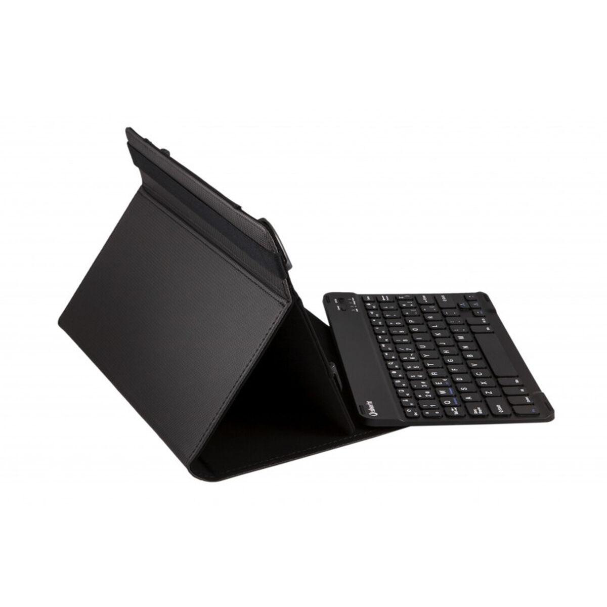 Bluetooth keyboard med tabletstøtte Silver HT Funda Universal Gripcase + Teclado para tablets de 9 a 10.1 pulgadas - Negro