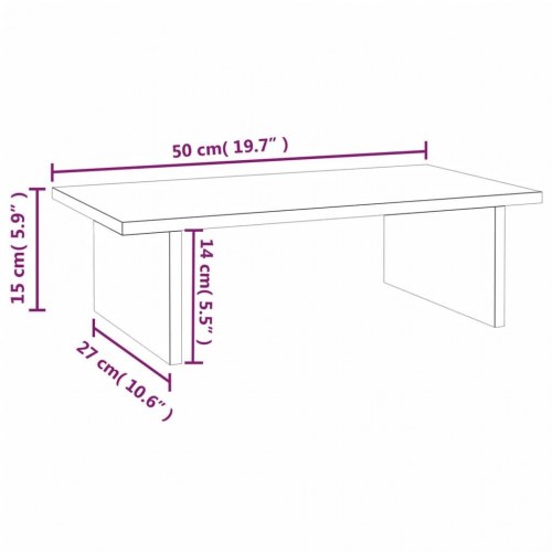Skærmholder i massivt fyrretræ 50 x 27 x 15 cm - hvid