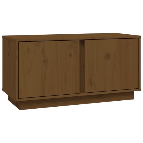 Tv-bord 80x35x40,5 cm massivt fyrretræ gyldenbrun
