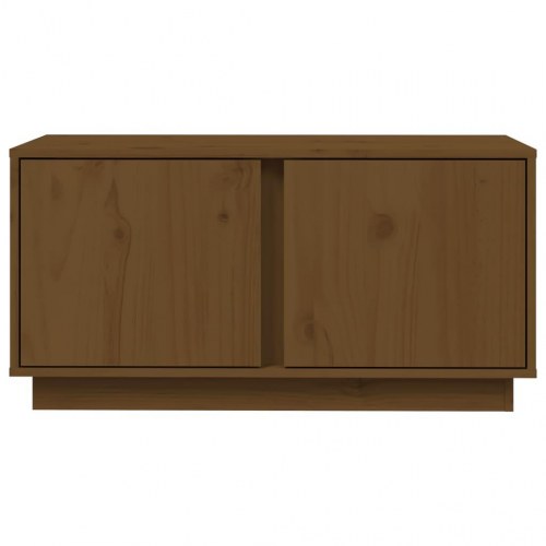 Tv-bord 80x35x40,5 cm massivt fyrretræ gyldenbrun