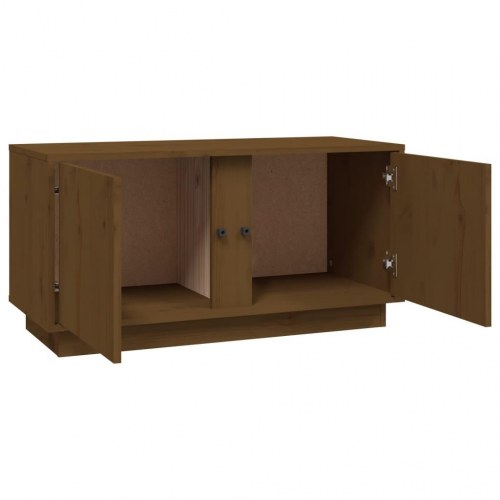 Tv-bord 80x35x40,5 cm massivt fyrretræ gyldenbrun
