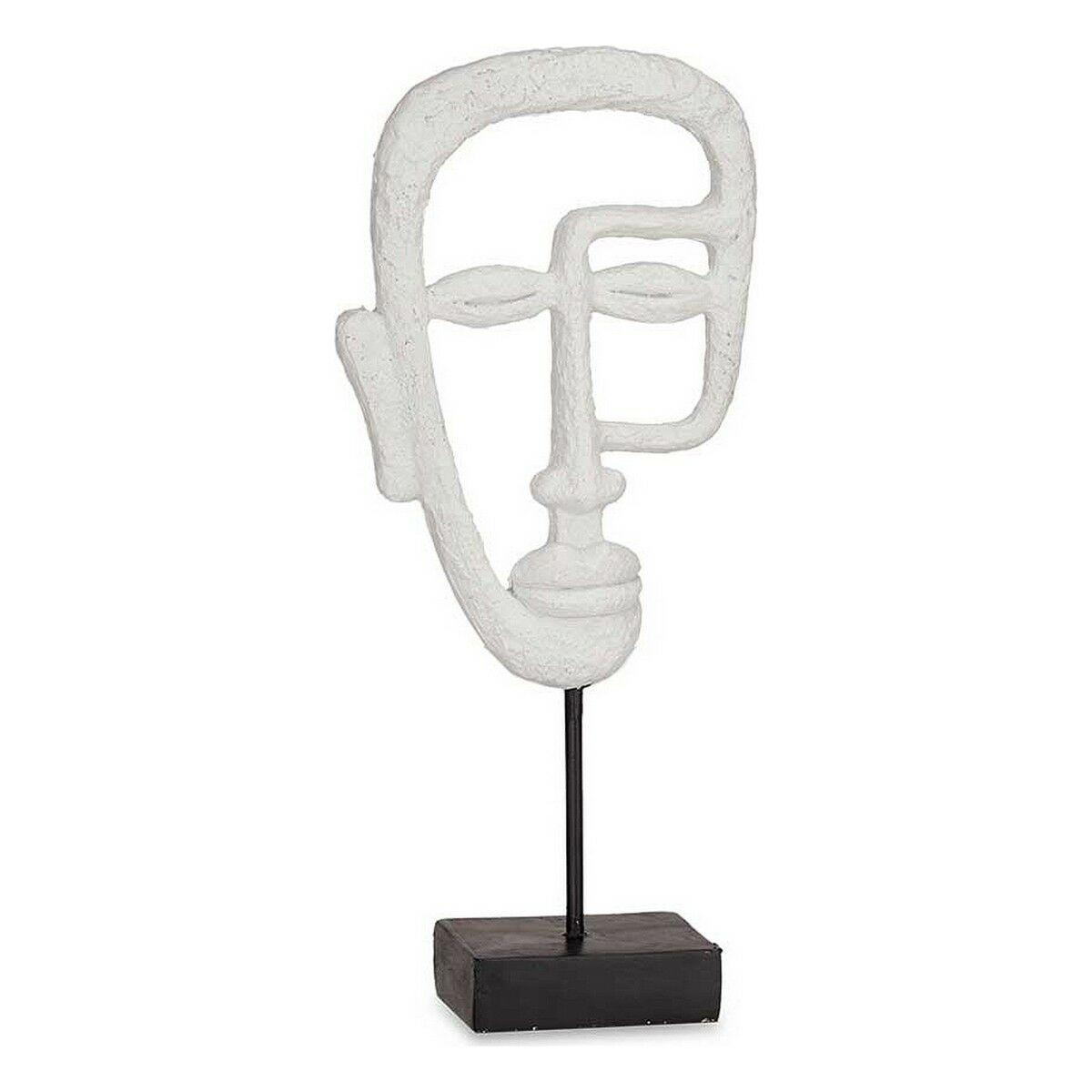 Dekorativ Figur Ansigt Hvid Polyesterharpisk 195 X 38 X 105 Cm