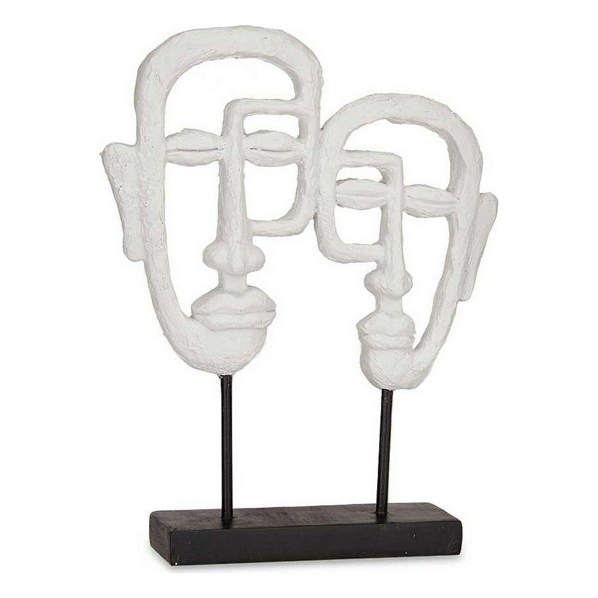 Dekorativ Figur Ansigt Hvid Polyesterharpisk 27 X 325 X 105 Cm