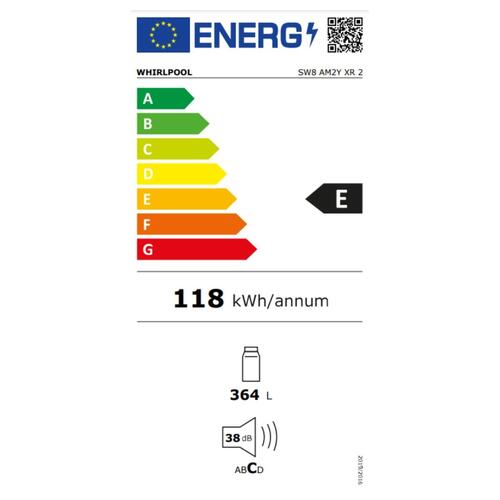 Køleskab Whirlpool Corporation SW8AM2YXR2 Stål (187 x 60 cm)
