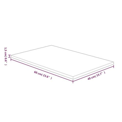 Bordplade til badeværelse 60x40x1,5 cm massivt træ mørkebrun