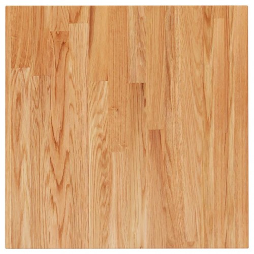 Firkantet bordplade 50x50x2,5 cm behandlet massivt eg lysebrun