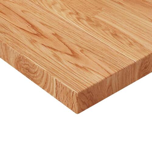 Firkantet bordplade 50x50x4 cm behandlet massivt eg lysebrun