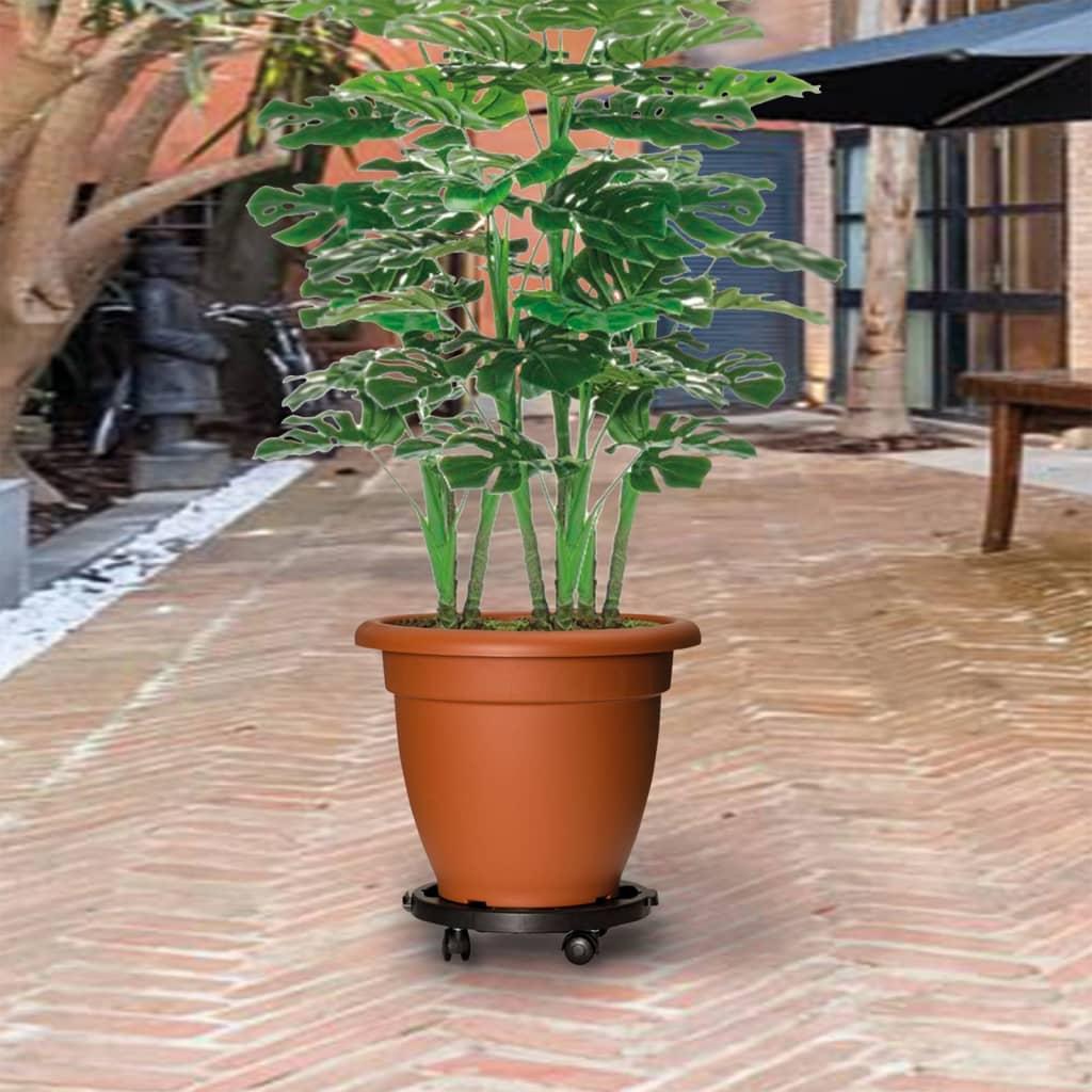 Plantevogne 2 stk. med hjul 170 kg diam. 30 cm sort