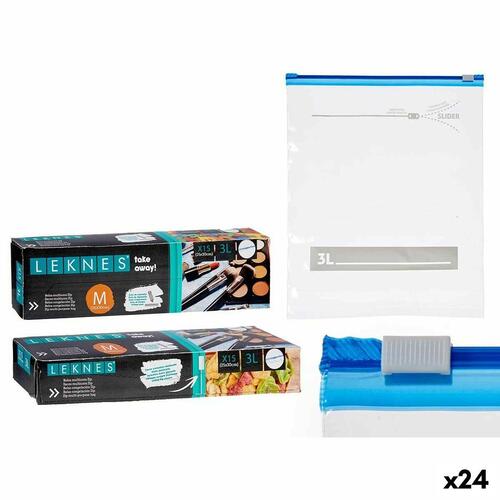 Tasker Zip MULTIFUNKTIONEL Gennemsigtig Polyetylen (3 L) (24 enheder)