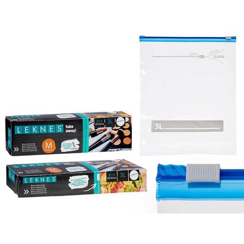 Tasker Zip MULTIFUNKTIONEL Gennemsigtig Polyetylen (3 L) (24 enheder)