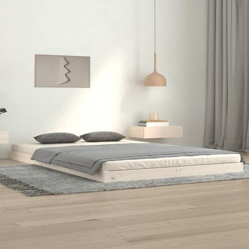 Sengeramme 120x200 cm massivt fyrretræ hvid