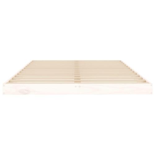 Sengeramme 120x200 cm massivt fyrretræ hvid