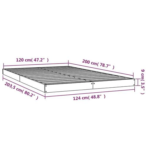 Sengeramme 120x200 cm massivt fyrretræ hvid