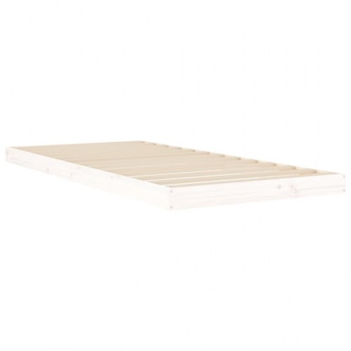Sengeramme 90x200 cm i massivt fyrretræ - hvid