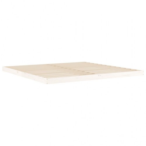 Sengeramme 200x200 cm i massivt fyrretræ - hvid