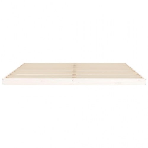 Sengeramme 200x200 cm i massivt fyrretræ - hvid