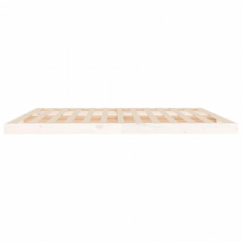 Sengeramme 200x200 cm i massivt fyrretræ - hvid