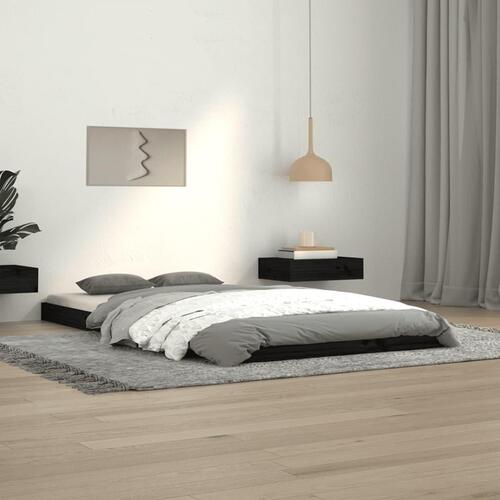 Sengeramme 100x200 cm massivt fyrretræ sort
