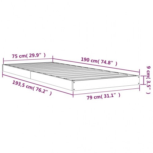 Sengeramme 75×190 cm i massivt fyrretræ - Small Single