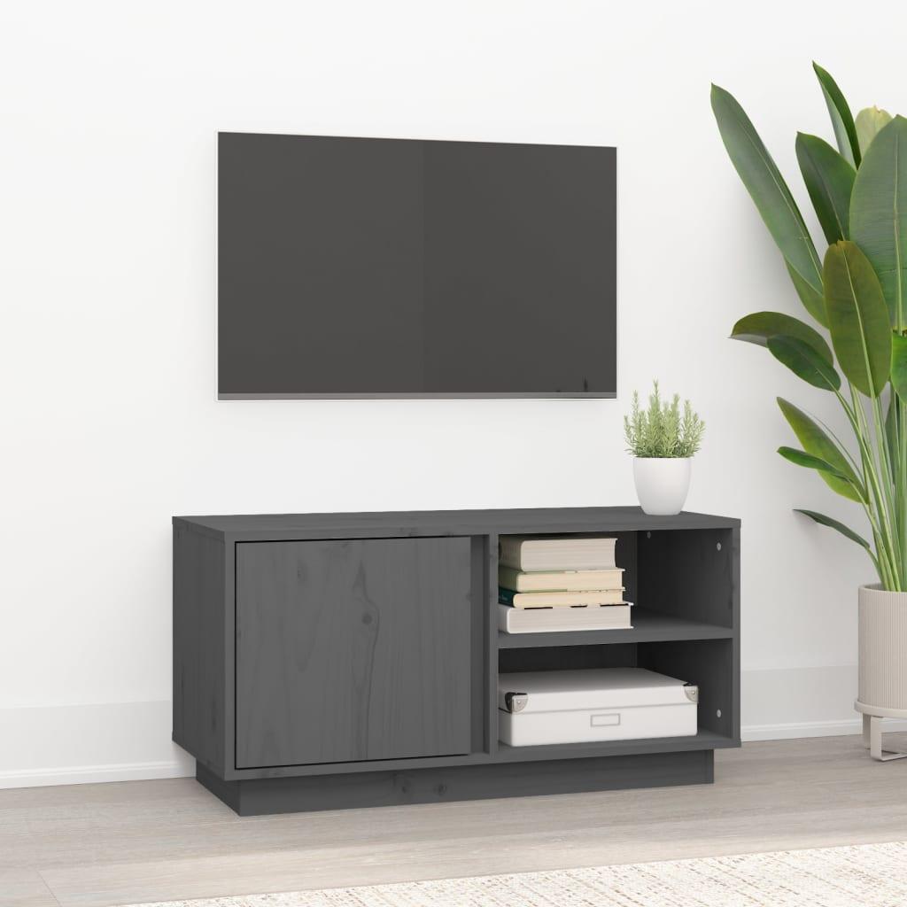 Bord 80x35x40 Massivt Fyrretræ Grå