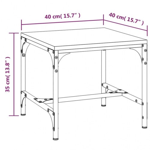 Sideborde - 2 stk. 40 × 40 × 35 cm i grå sonoma-eg, konstrueret træ med stålstel