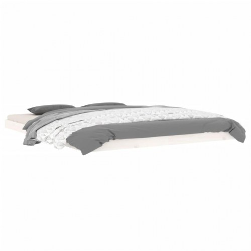 Sengeramme 160x200 cm massivt fyrretræ hvid