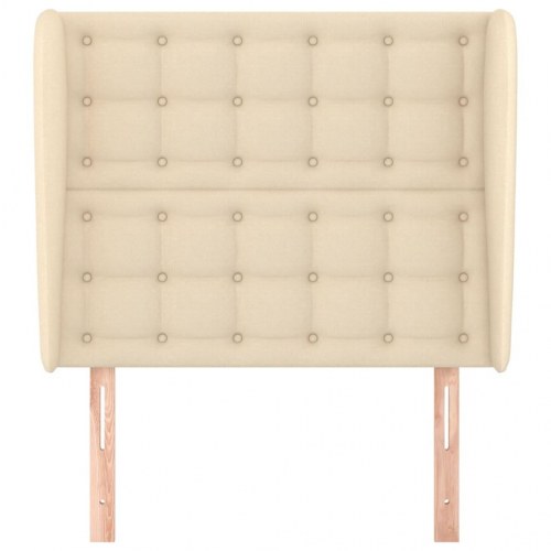 Sengegavl med kanter 103 x 23 x 118/128 cm - cremefarvet