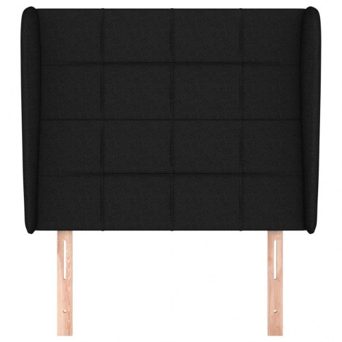 Sengegavl med kanter 103 x 23 x 118/128 cm - sort