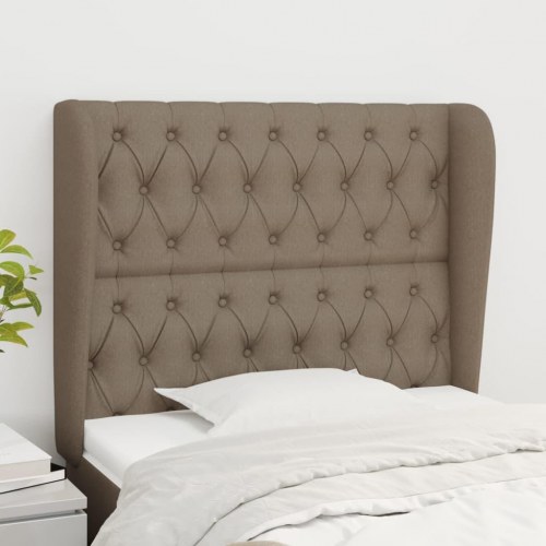 Sengegavl med kanter 103 x 23 x 118/128 cm - gråbrun