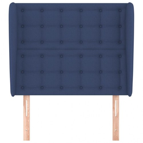 Sengegavl med kanter 103 x 23 x 118/128 cm - blå