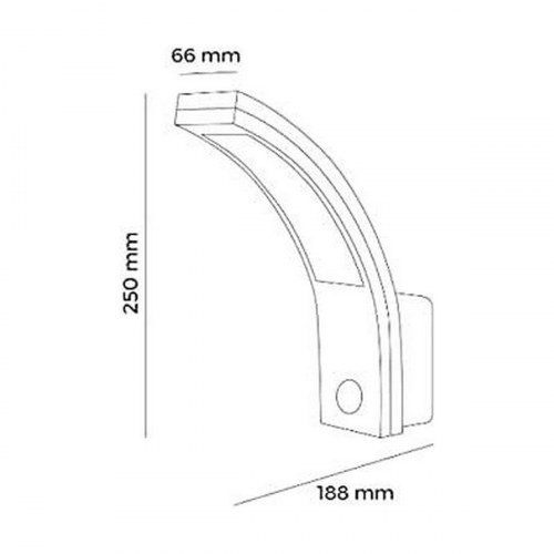 EDM væglampe med sensor 10 W 750 lm 4.000 K - hvid (IP54)