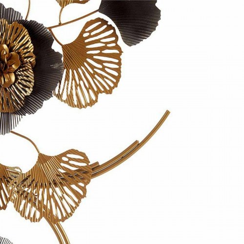 Hængende vægdekoration - kobber/guld metal med blomster, 60 × 150 × 7,5 cm