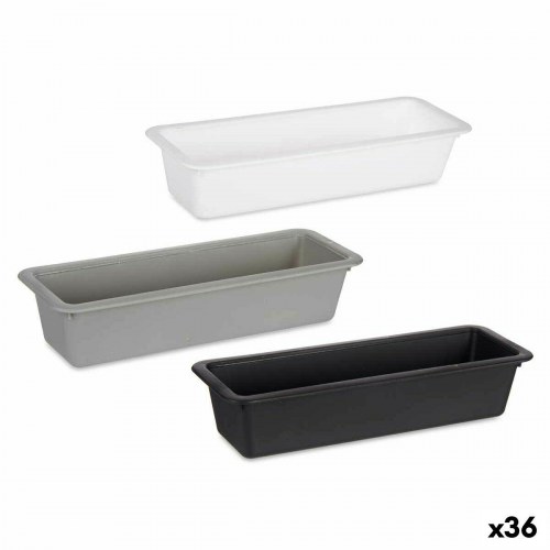 Kinvara bestikholder - hvid/sort/grå, naturgummi & polypropylen, 8,5 × 5 × 24 cm (36 stk.)