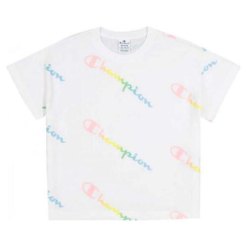 Kortærmet T-shirt til Mænd Champion Crewneck Croptop Størrelse L Hvid