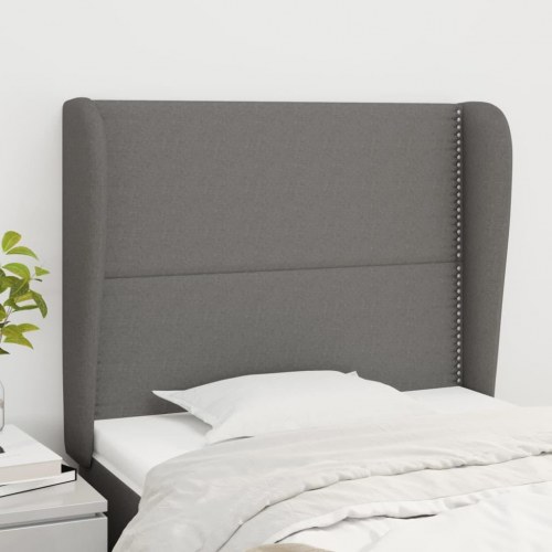 Sengegavl med kanter 103 x 23 x 118/128 cm - mørkegrå