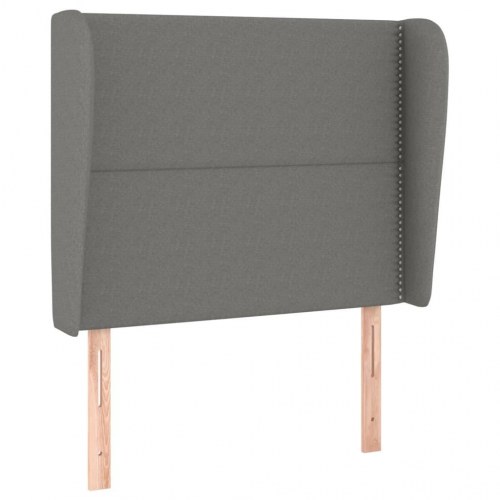 Sengegavl med kanter 103 x 23 x 118/128 cm - mørkegrå