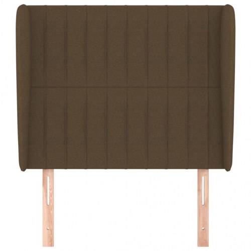 Sengegavl med kanter 103 x 23 x 118/128 cm - mørkebrun