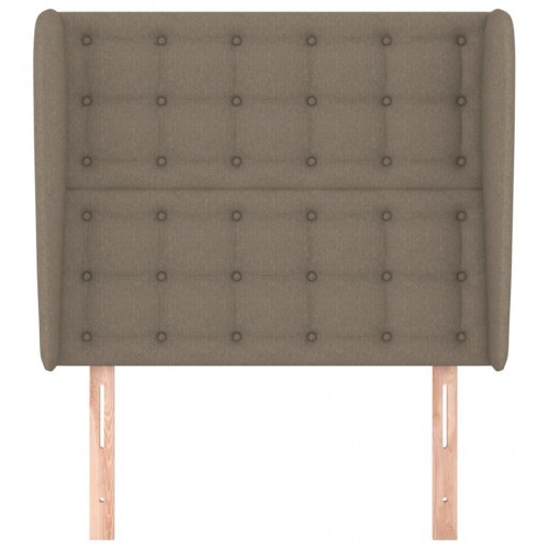 Sengegavl med kanter 103 x 23 x 118/128 cm - gråbrun