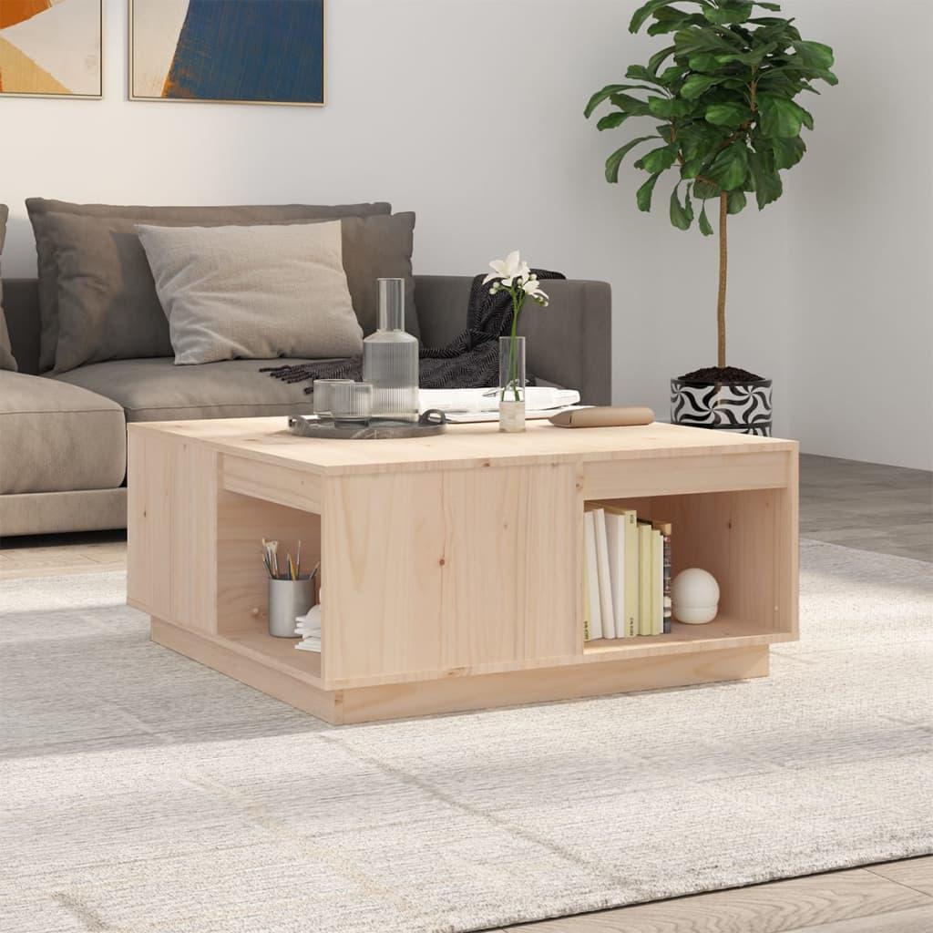 Sofabord 100X101X40,5 Cm Massivt Fyrretræ - Naturfarvet / 80 x 81 x 36.5 cm