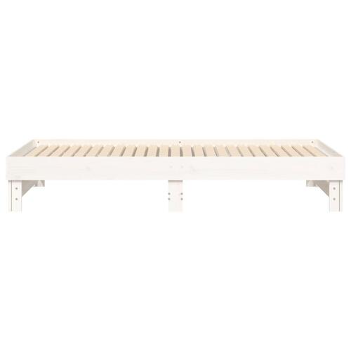 Daybed med udtræk 2x(90x200) cm massivt fyrretræ hvid