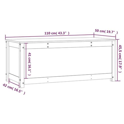 Opbevaringskasse 110x50x45,5 cm massivt fyrretræ gyldenbrun