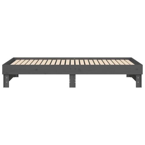 Daybed med udtræk 2x(80x200) cm massivt fyrretræ grå