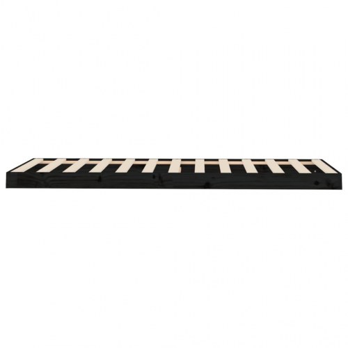 Sengeramme 75 x 190 cm i massivt fyrretræ - sort