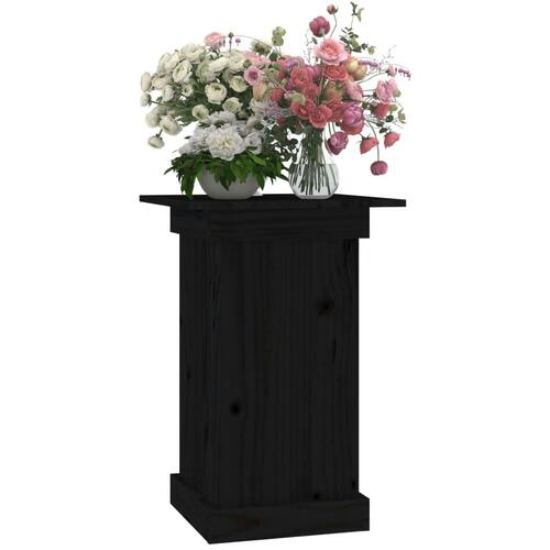 Blomsterstander 40x40x60 cm massivt fyrretræ sort