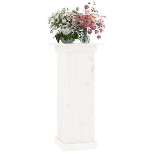 Blomsterstander 40x40x90 cm massivt fyrretræ hvid