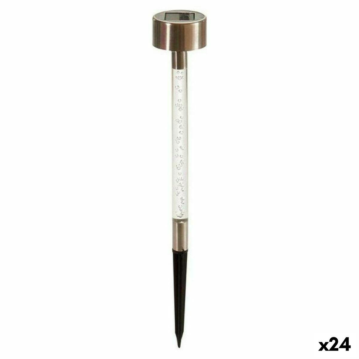Ibergarden solcellelamper - gennemsigtig/sølv, pæleform, 24 stk.