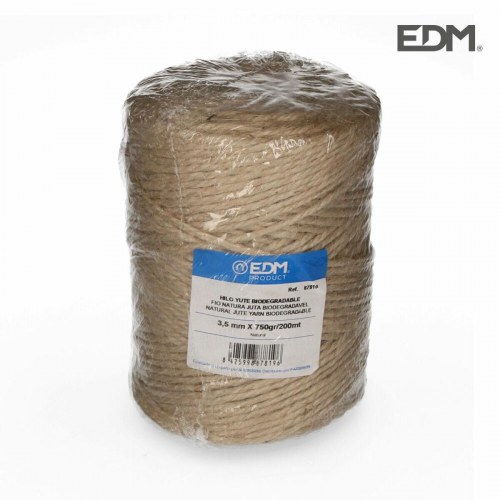 EDM Product bomuldsgarn - Natur, elastisk, biologisk nedbrydelig (3 mm × 200 m)