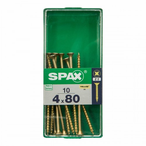 SPAX træskruer 4 x 80 mm - fladt hoved, 10 stk.
