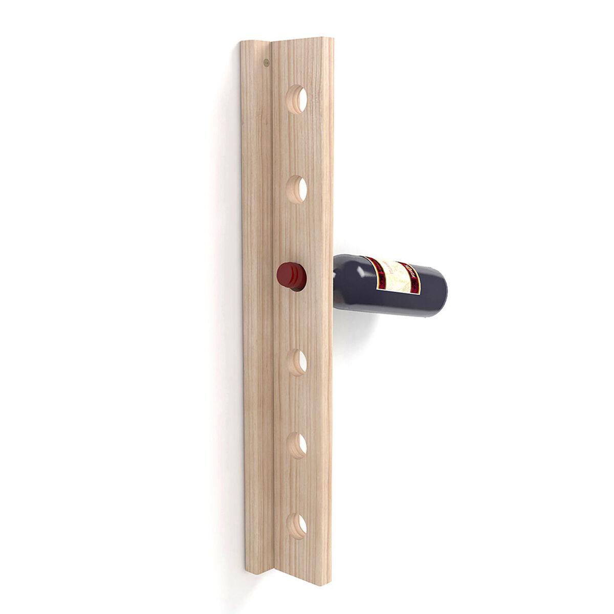 Astigarraga T-6000 flaskereol til væg - brun natur fyrretræ, 7,5 × 9,5 × 60,5 cm